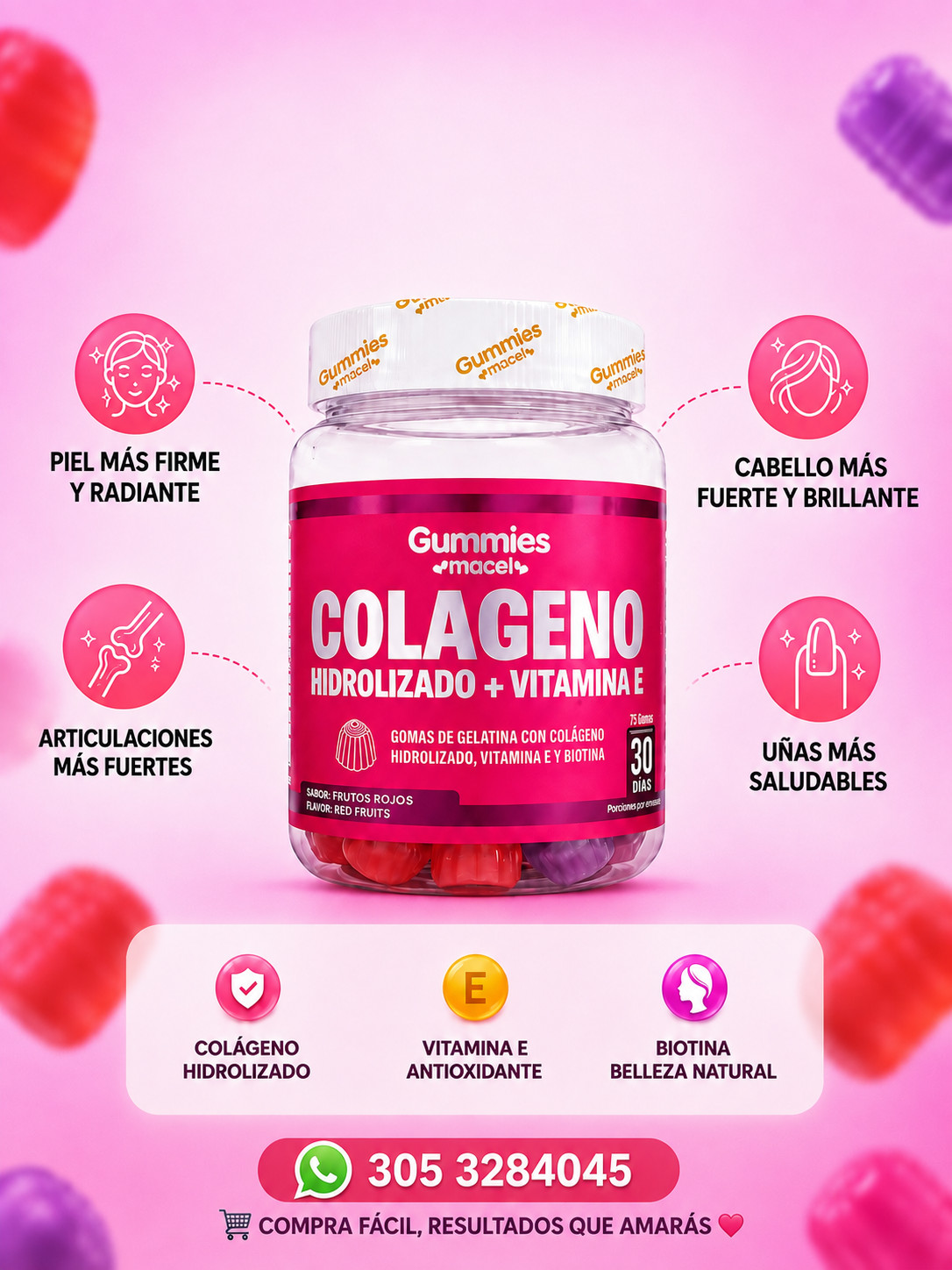 COLAGENO + BIOTINA EN GOMITAS! - Imagen 3